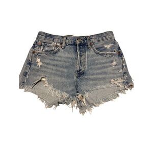 AGOLDE size 26 cut off distressed jean denim shorts - EUC
